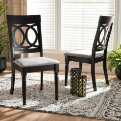 Wholesale 🤩 Baxton Studio Lucie Modern And Contemporary 2-PC Dining Chair Set Dark Brown 😉