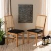 Flash Sale 🎁 Baxton Studio Idris Mid-Century Modern Upholstered Rattan Dining Chair Set (2PC) 🤩