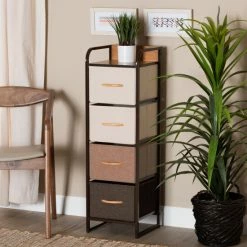 Best reviews of ❤️ Baxton Studio Volkan Modern 4-Drawer Metal-Framed Storage Cabinet-Multi-Colored 🔥