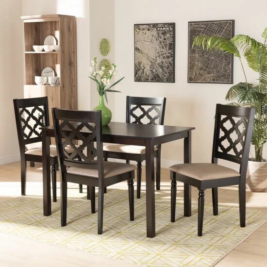 Best Sale ✔️ Baxton Studio Ramiro Modern And Contemporary Transitional 5-Piece Dining Set Grey ✨ - Image 2