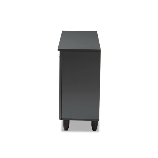 Best Sale 🤩 Baxton Studio Contemporary Dark Grey 12-pair 👟 Shoe Storage Cabinet 😍 - Image 5