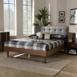 Brand new ⌛ Baxton Studio Natalia Mid-Century Modern Platform Bed Light Grey 💯