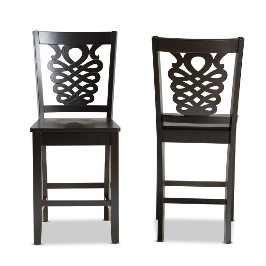 Deals ๐ Baxton Studio Gervais Modern And Contemporary Transitional 2-Piece Counter Stool Set Brown ๐ฏ - Image 4