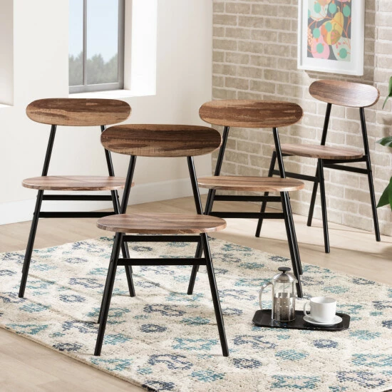 Best reviews of ๐ Baxton Studio Sherwood Mid-Century Modern Walnut Finished Wood Dining Chair Set- 4PC ๐งจ