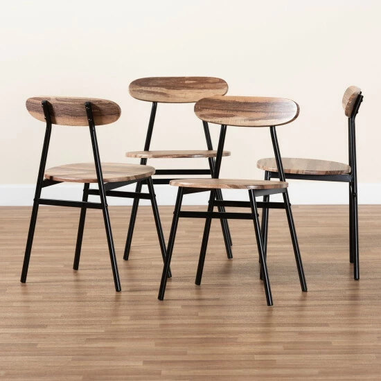 Best reviews of ๐ Baxton Studio Sherwood Mid-Century Modern Walnut Finished Wood Dining Chair Set- 4PC ๐งจ - Image 8