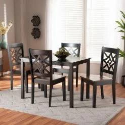 Cheap ✨ Baxton Studio Nicolette Modern And Contemporary Transitional 5-PC Dining Set Espresso 🥰