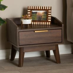 Best reviews of โญ Baxton Studio Mid-Century Modern 1-Drawer Wood Nightstand ๐