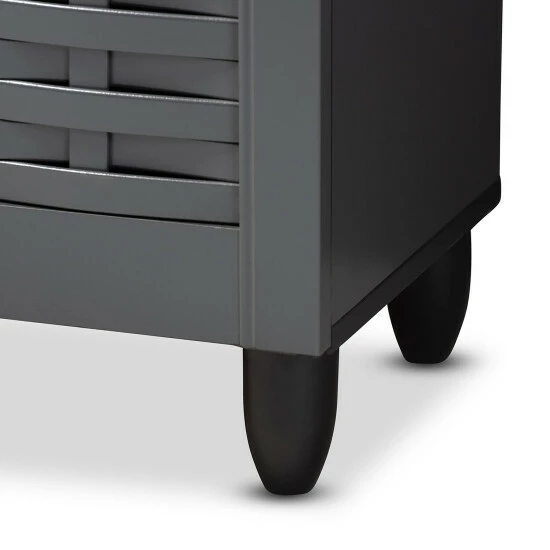 Best Sale 🤩 Baxton Studio Contemporary Dark Grey 12-pair 👟 Shoe Storage Cabinet 😍 - Image 7