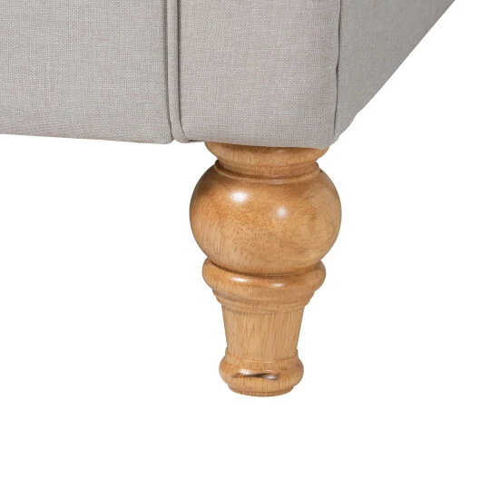 Hot Sale โจ Baxton Studio Chaise Classic And Traditional Light Grey Fabric And Natural Brown Finished Wood Twin Size Daybed โจ - Image 6