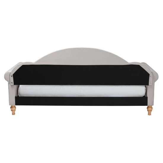 Hot Sale โจ Baxton Studio Chaise Classic And Traditional Light Grey Fabric And Natural Brown Finished Wood Twin Size Daybed โจ - Image 7