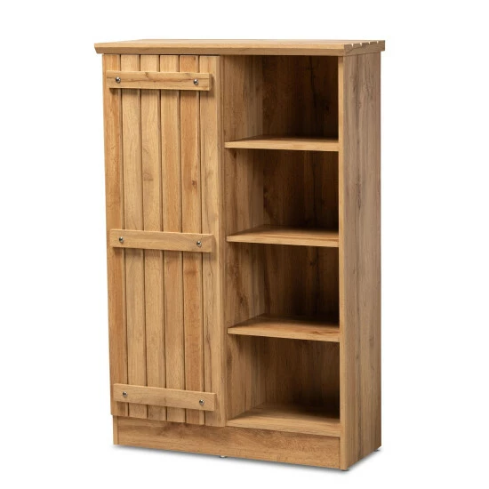 Best Sale ๐ Baxton Studio Eren Natural Oak Brown Finished Wood 1-Door ๐ Shoe Cabinet ๐งจ - Image 2