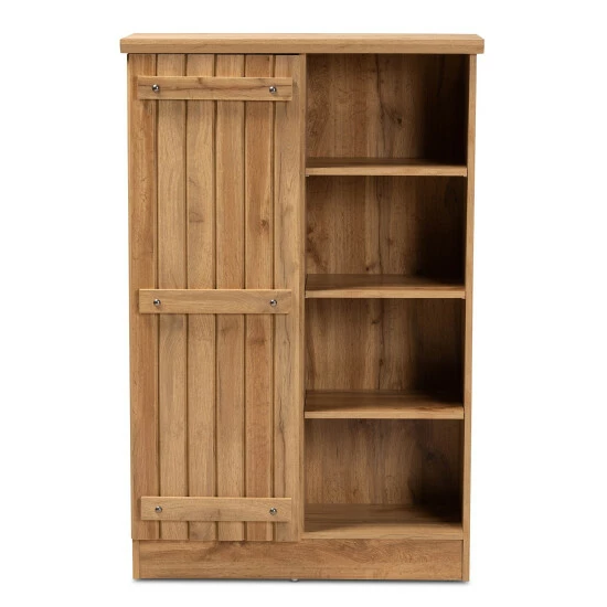 Best Sale ๐ Baxton Studio Eren Natural Oak Brown Finished Wood 1-Door ๐ Shoe Cabinet ๐งจ - Image 4