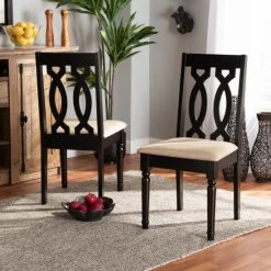 Hot Sale 🌟 Baxton Studio Cherese Modern And Contemporary 2-PC Dining Chair Set 🔥