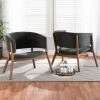 Brand new 👍 Baxton Studio Baron Mid-Century Modern 2-Piece Living Room Accent Chair Set Charcoal 🥰