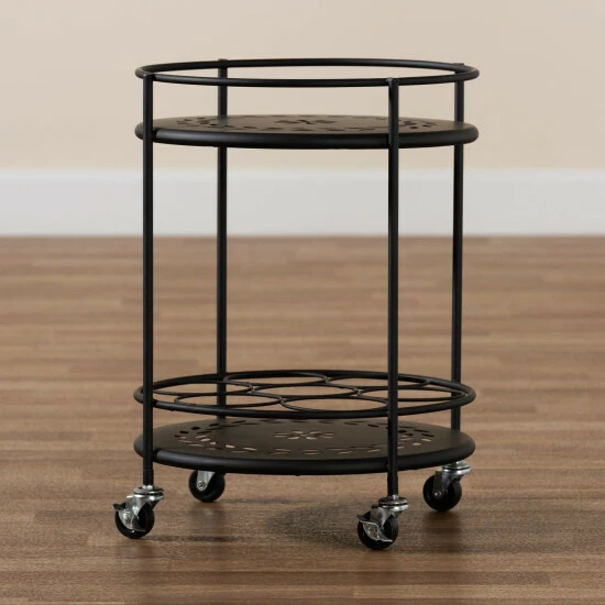 Hot Sale ๐ Baxton Studio Dallan Modern Industrial Metal 2-Tier Kitchen Cart White ๐ - Image 8