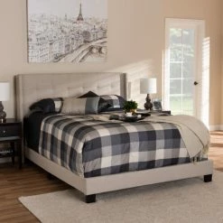 Best reviews of ✔️ Contemporary Tufted Fabric Bed By Baxton Studio Grey ✔️