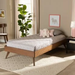Budget ✨ Baxton Studio Lissette Modern Ash Walnut Finished Wood Twin Size Platform Bed Frame 🛒