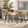 Flash Sale 🎉 Baxton Studio Gianetta Mid-Century 5-Piece Wood & Metal Dining Set-Oak Brown/Black ✔️