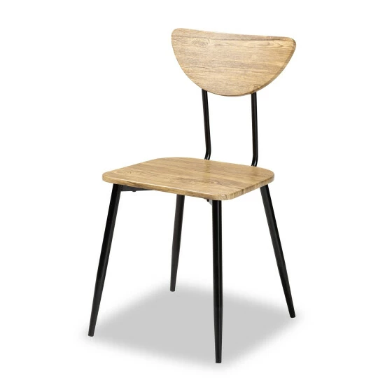 Flash Sale ๐ Baxton Studio Gianetta Mid-Century 5-Piece Wood & Metal Dining Set-Oak Brown/Black โ๏ธ - Image 3