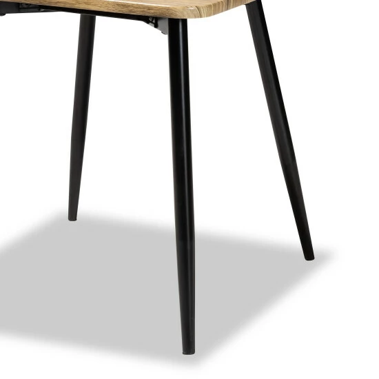 Flash Sale ๐ Baxton Studio Gianetta Mid-Century 5-Piece Wood & Metal Dining Set-Oak Brown/Black โ๏ธ - Image 7