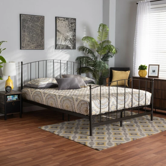 Best deal ๐ Baxton Studio Lana Modern And Contemporary Black Finished Metal Platform Bed ๐ฏ - Image 6