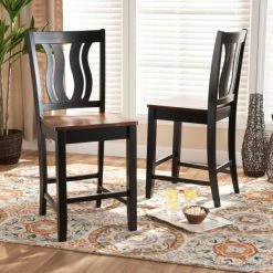 New ⌛ Baxton Studio Fenton Modern And Contemporary Transitional 2-PC Counter Stool Set Espresso 🥰