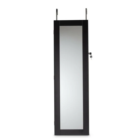 Outlet 🛒 Baxton Studio Richelle Modern Wood Hanging Jewelry Armoire With Mirror Black 😉 - Image 4