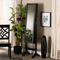 Discount 🎉 Baxton Studio Ryoko Modern & Contemporary Wood Jewelry Armoire With Mirror White ✨