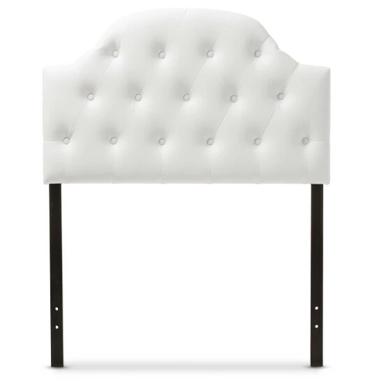 Deals ๐คฉ Baxton Studio Midas Modern And Contemporary Twin Size Faux Leather Upholstered Button-tufted Scalloped Headboard White ๐คฉ - Image 3