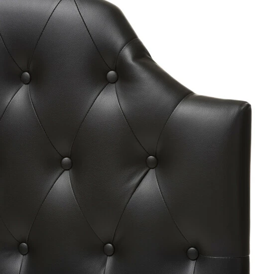 Deals ๐คฉ Baxton Studio Midas Modern And Contemporary Twin Size Faux Leather Upholstered Button-tufted Scalloped Headboard White ๐คฉ - Image 8