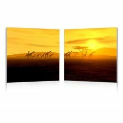 Best reviews of 🛒 Baxton Studio GLORIOUS GIRAFFES Frameless Canvas Wall Art - Multi 🤩