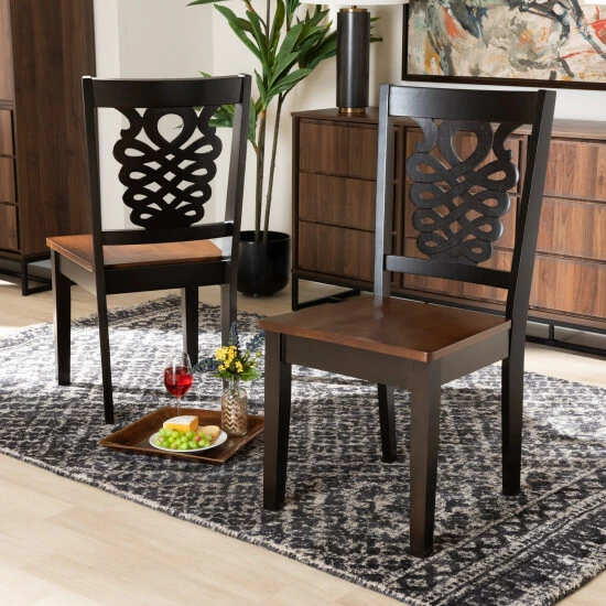 Best reviews of ๐ Baxton Studio Gervais Modern And Contemporary Transitional 2-Piece Dining Chair Set Dark Brown โค๏ธ