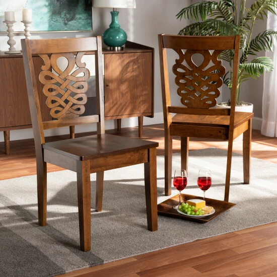 Best reviews of ๐ Baxton Studio Gervais Modern And Contemporary Transitional 2-Piece Dining Chair Set Dark Brown โค๏ธ - Image 2