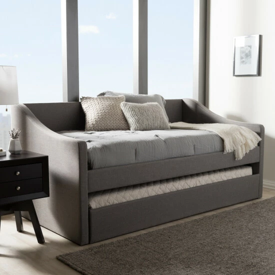 New ๐ Baxton Studio Kallikrates Modern Daybed With Trundle Bed White โจ - Image 2