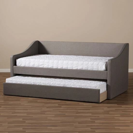 New ๐ Baxton Studio Kallikrates Modern Daybed With Trundle Bed White โจ - Image 5