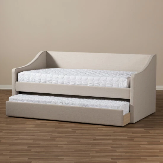New ๐ Baxton Studio Kallikrates Modern Daybed With Trundle Bed White โจ - Image 6