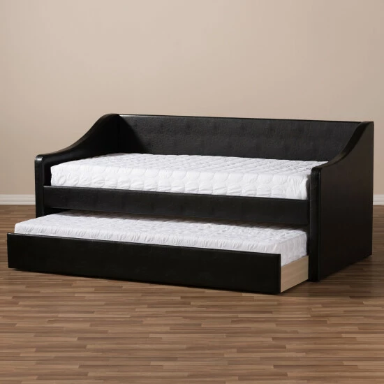 New ๐ Baxton Studio Kallikrates Modern Daybed With Trundle Bed White โจ - Image 7