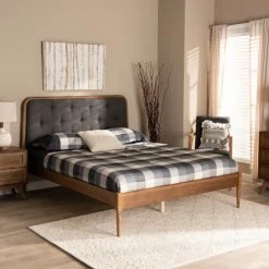 Best Sale 😍 Baxton Studio Diantha Classic And Traditional Wood Platform Bed-Dark Grey 👍