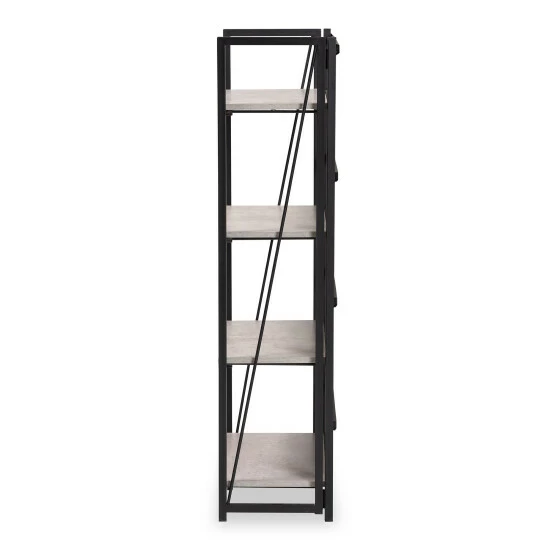 Flash Sale ๐ฅ Baxton Studio Lakota Modern Industrial-styled 4-Tier Display Shelf-Light Grey/Black ๐คฉ - Image 4