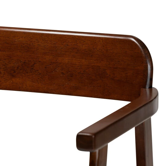 Discount π Baxton Studio Cleo Mid-Century Modern Faux Leather And Dark Brown Finished Wood Dining Set Espresso, Dark Brown π - Image 6