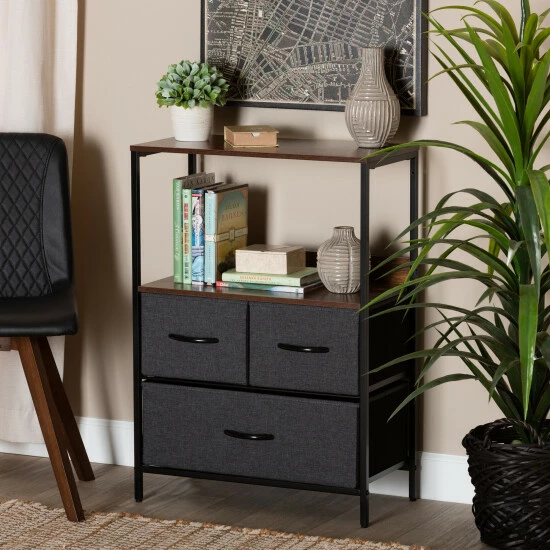 Cheap ๐ฅ Baxton Studio Hakan Modern Industrial 4-Drawer Storage Cabinet In Walnut Brown/Grey โ๏ธ