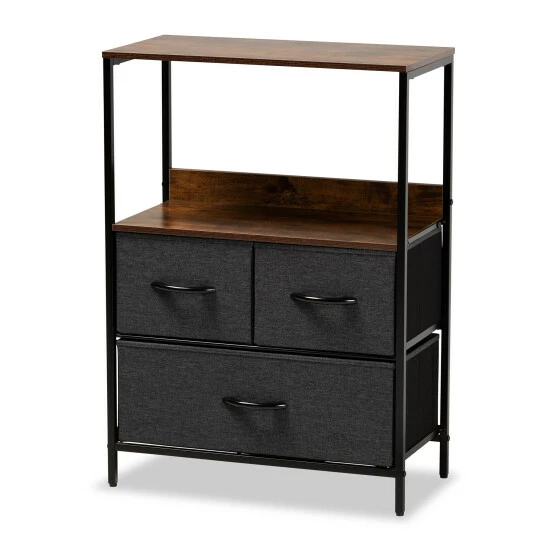 Cheap ๐ฅ Baxton Studio Hakan Modern Industrial 4-Drawer Storage Cabinet In Walnut Brown/Grey โ๏ธ - Image 2
