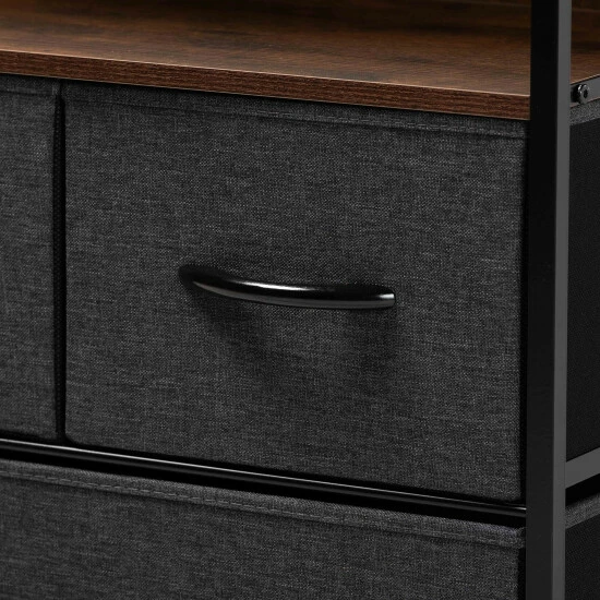 Cheap ๐ฅ Baxton Studio Hakan Modern Industrial 4-Drawer Storage Cabinet In Walnut Brown/Grey โ๏ธ - Image 6