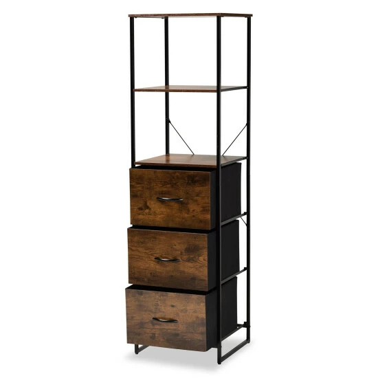 Flash Sale ๐ Baxton Studio Hakan Modern Industrial 3-Drawer Wood Storage Cabinet-Walnut Brown โ๏ธ - Image 3