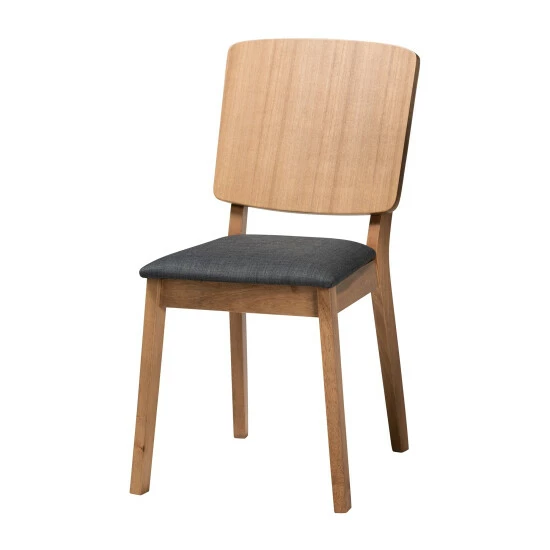 Best deal 😍 Baxton Studio Denmark Mid-Century Modern Black Fabric And French Oak Brown Finished Rubberwood 5-Piece Dining Set ✔️ - Image 3