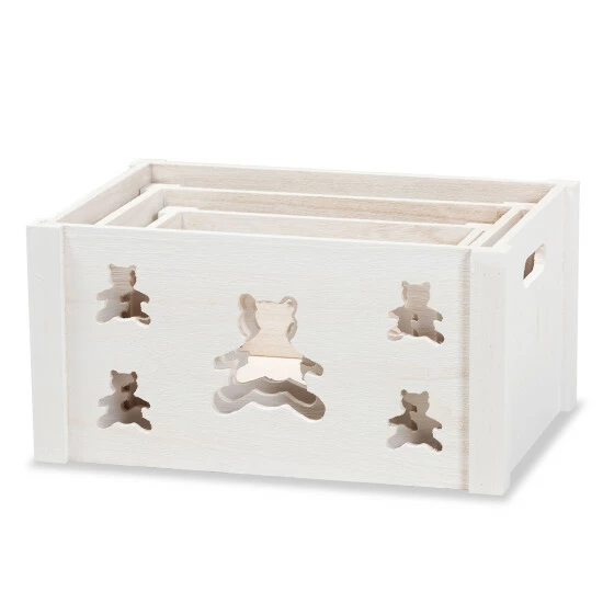 Budget ๐ Baxton Studio Sagen Modern And Contemporary 3-Piece Wood Storage Crate Set-White ๐ - Image 3