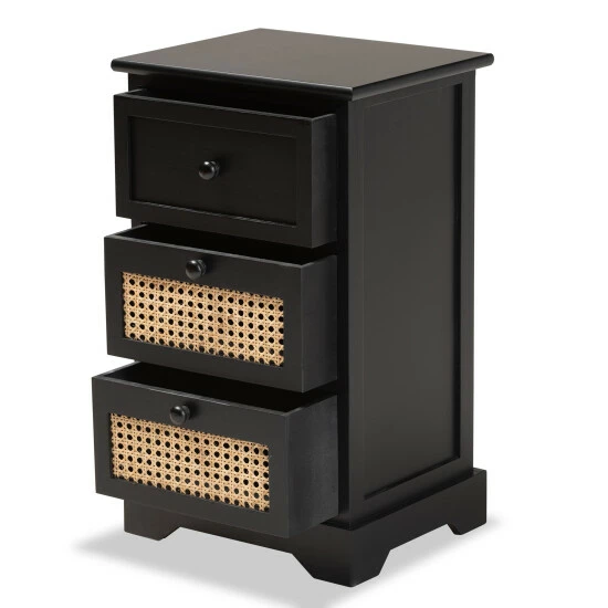 Flash Sale ๐ Baxton Studio Dacey Transitional Wood Storage Cabinet With Rattan Drawers-Espresso ๐คฉ - Image 3