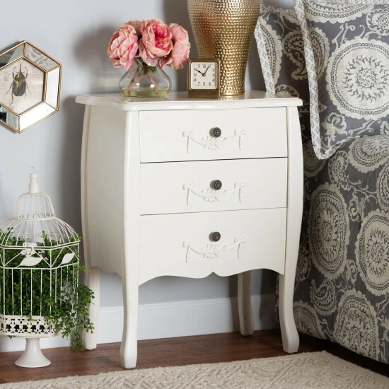 Cheapest โค๏ธ Baxton Studio Eliya Traditional White Finished Wood Storage Cabinet-3DW ๐