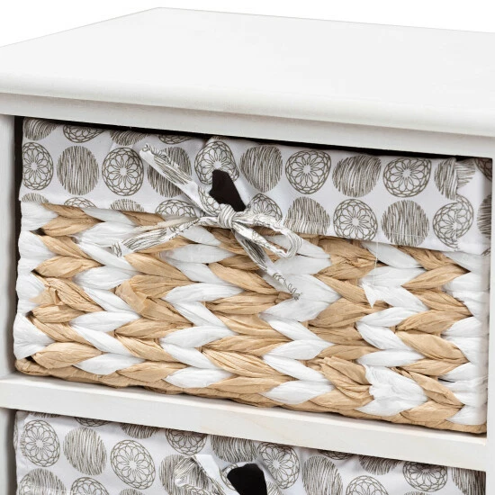 Hot Sale โญ Baxton Studio Rianne Modern Transitional White Wood 4-Willow Basket Storage Unit ๐งจ - Image 6