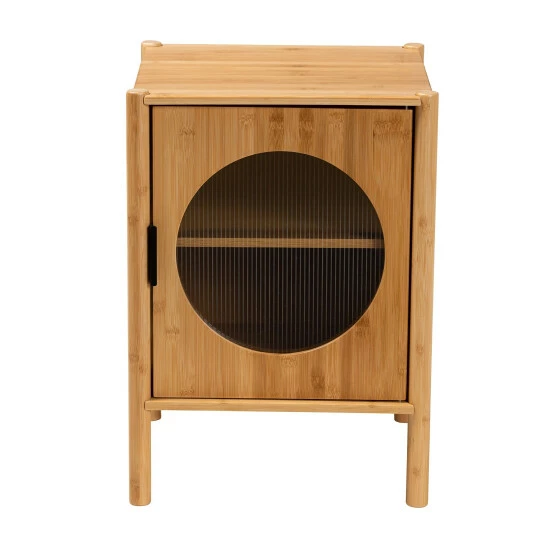 Coupon ๐ Baxton Studio Naresh Mid-Century Modern Transitional Natural Brown Bamboo Wood 1-Door End Table ๐ - Image 4